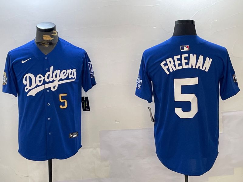 Men Los Angeles Dodgers 5 Freeman Blue Game 2024 Nike MLB Jersey style 11211